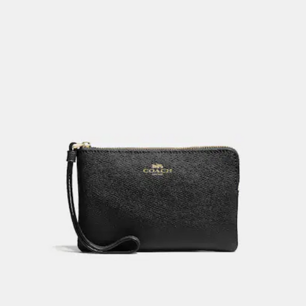 Corner Zip Wristlet | Black