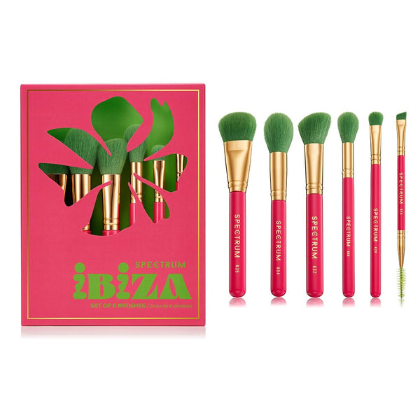 Ibiza 6 Piece Travel Book Makeup Brush Set