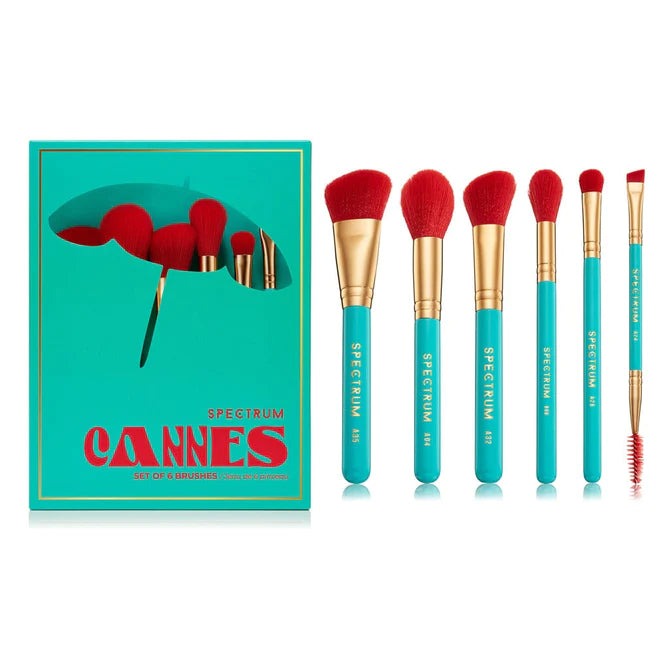 Cannes 6 Piece Travel Book Makeup Brush Set