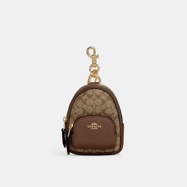 Mini Court Backpack Bag Charm In Signature Canvas