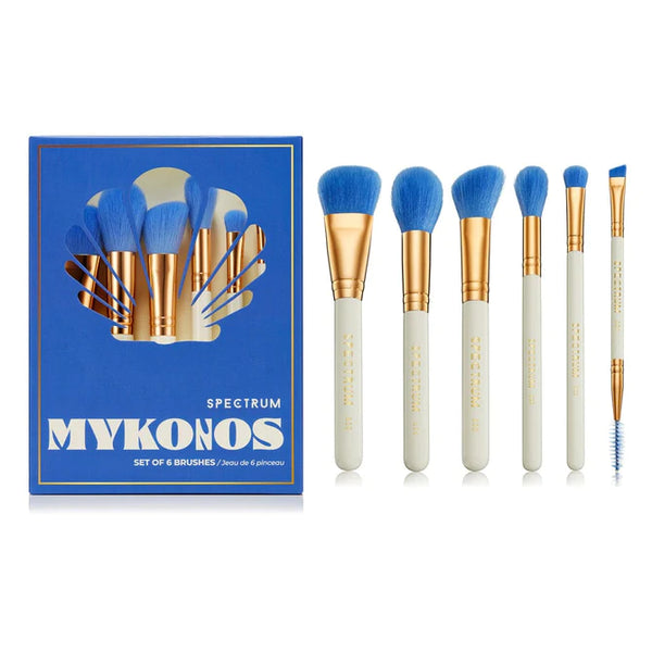 Mykonos 6 Piece Travel Book Makeup Brush Set