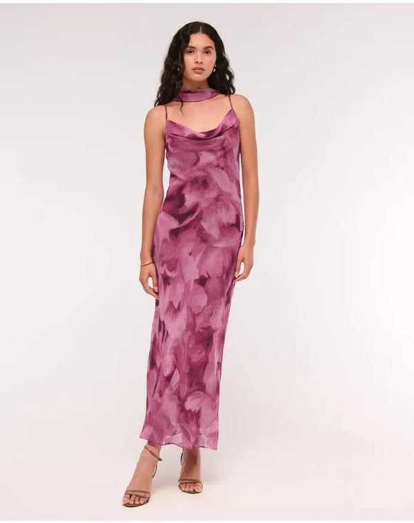 Maxivestido lencero ANF Julia con bufanda