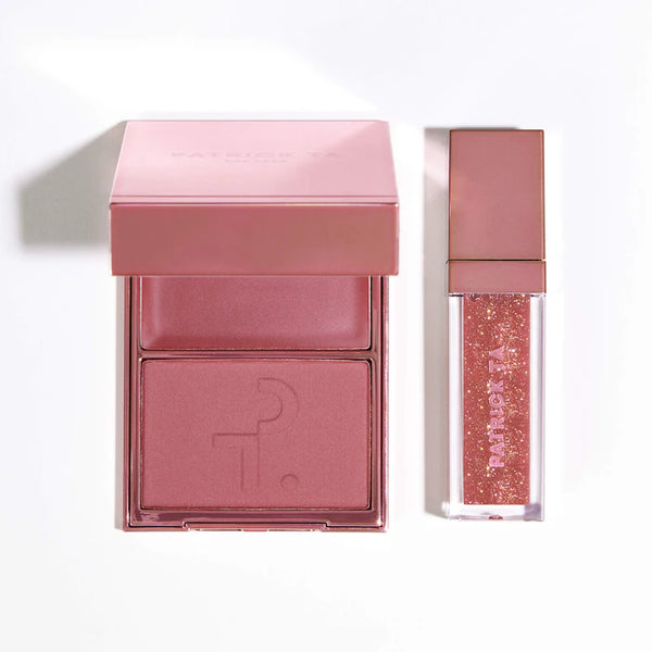 Preventa | Patrick's Glow and Gloss Set: Major Headlines Blush Duo and Plumping Lip Gloss Makeup Gift Set
