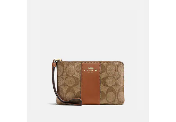 Corner Zip Wristlet In Signature Canvas